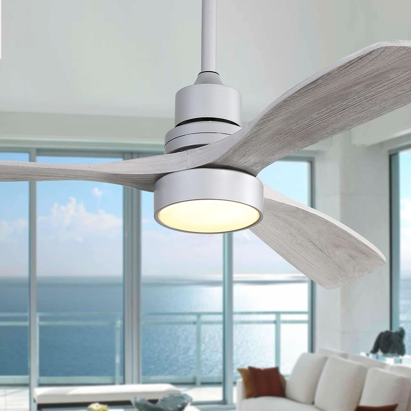 52 Inch Ceiling Fan With Lights Remote Quiet DC Motor