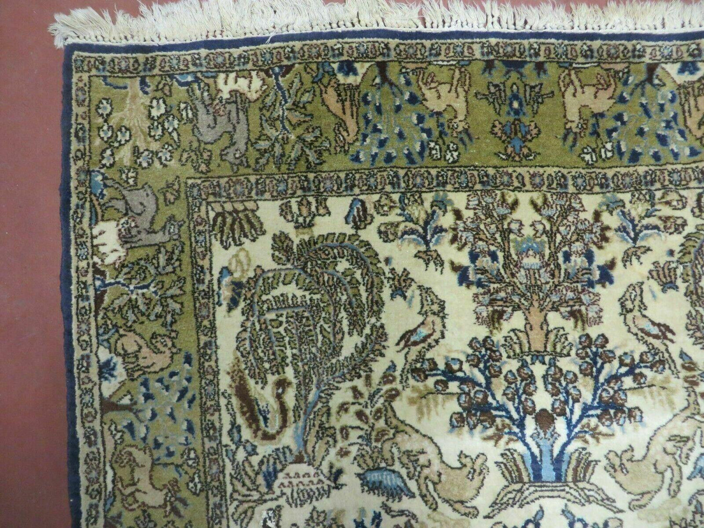 4' X 6 Handmade India Oriental Fine Pictorial Tree Of Life Wool Silk Rug Wow