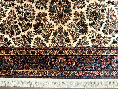 Karastan Rug 8.8 x 10.6 Ivory Sarouk #700/760, Wool Discontinued Original 700 Series