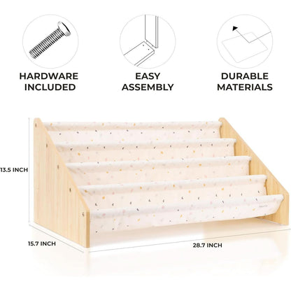 Montessori Kids Bookshelf 28.7x15.7x13.6 Nursery Organizer