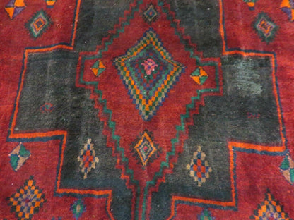 4' X 8' Antique Handmade India Geometric Oriental Wool Rug Veg Dyes Nice