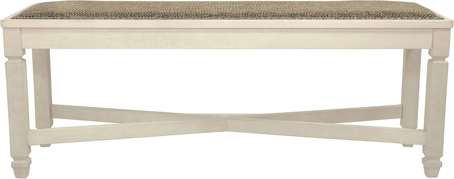 Bolanburg Upholstered Dining Bench Antique White Finish