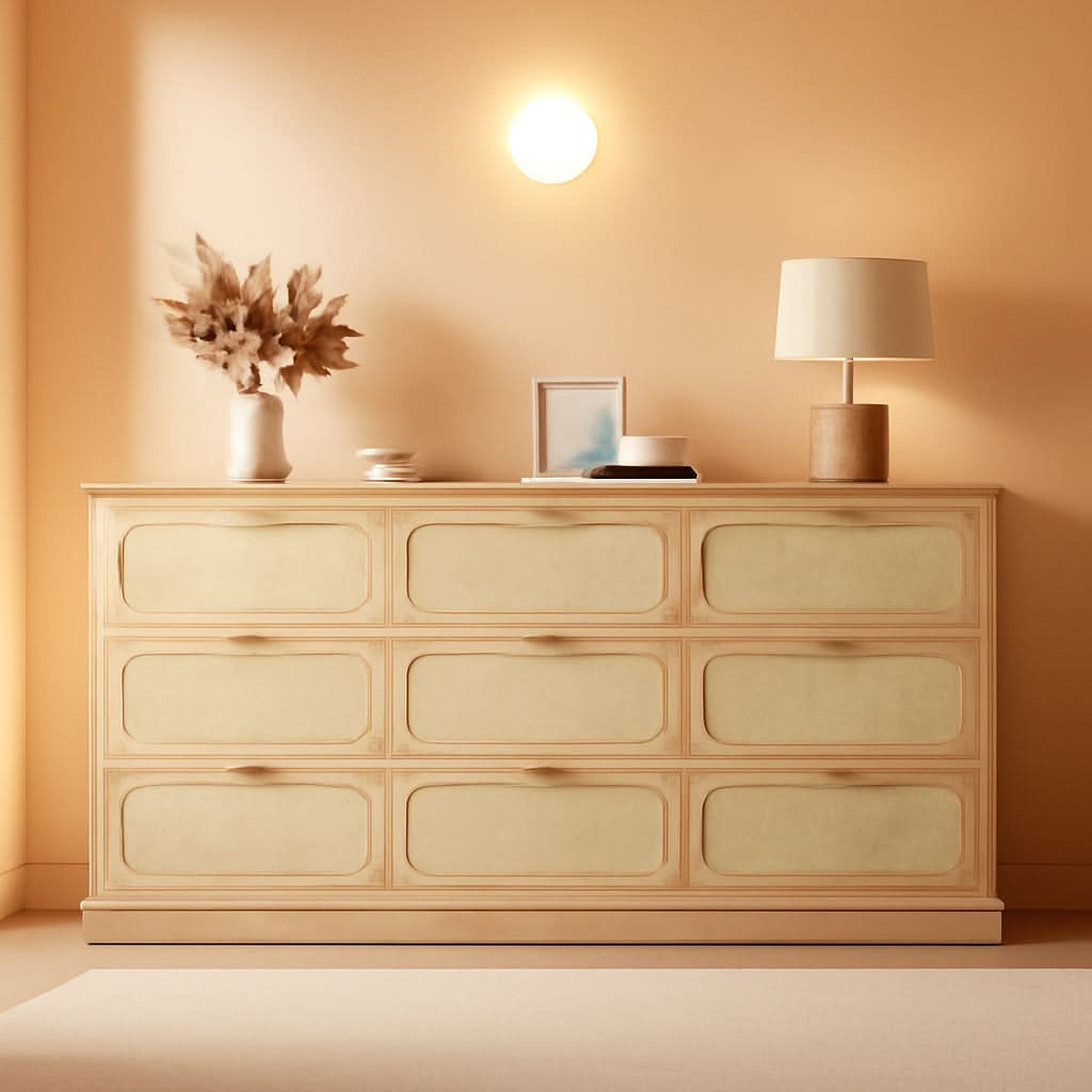 60 Inch SolidOak BohoInspired Dresser With Drawers