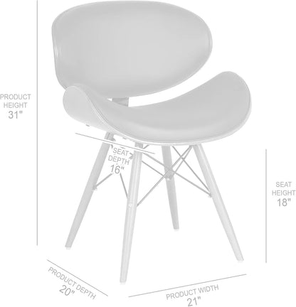 Cassie Dining Chair Black Faux Leather Walnut Wood