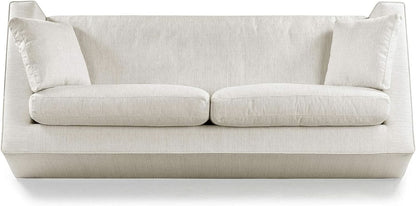 Capri Fabric Sofa Bright Ash Down Pillows Modern Living