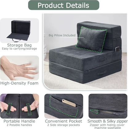 4 in 1 Folding Sofa Bed with Memory Foam Comfort
