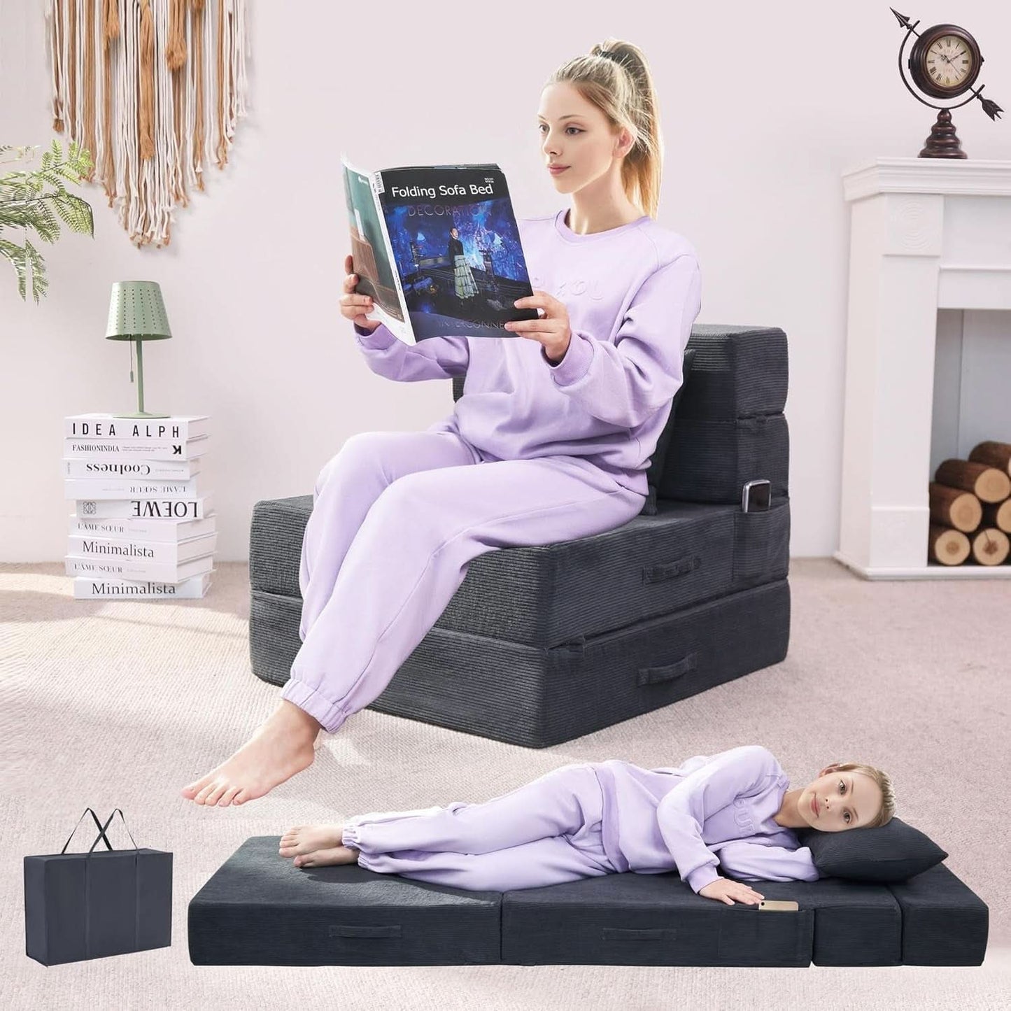 4 in 1 Folding Sofa Bed with Memory Foam Comfort