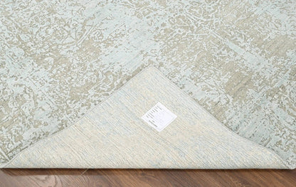 8x10 Blue, Gray Hand Knotted 100% Wool Transitional Oriental Area Rug