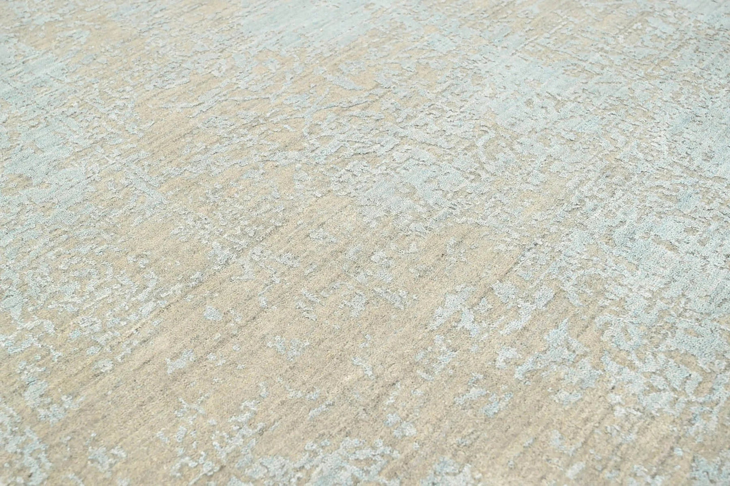 8x10 Blue, Gray Hand Knotted 100% Wool Transitional Oriental Area Rug
