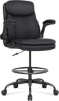Adjustable Height Leather Drafting Chair For Standing Desk