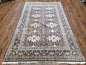 Antique Persian Kashan Rug, Midnight Blue & Ivory, Hand-Knotted, Wool, 4' 8" x 7' 4", Pair B