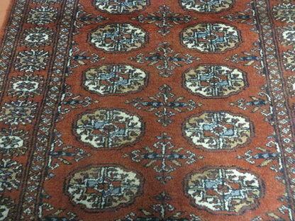 3' X 4' Vintage Handmade Pakistan Turkoman Bokhara Fine Woven Wool Rug
