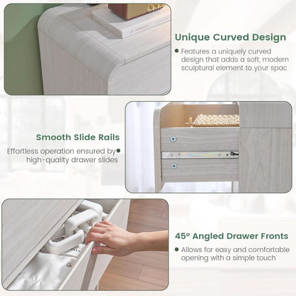 47 Inch White Dresser With Six Drawers Anti Tip Design