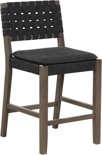 Cohen Mid Century Leather Bar Stool Counter Height