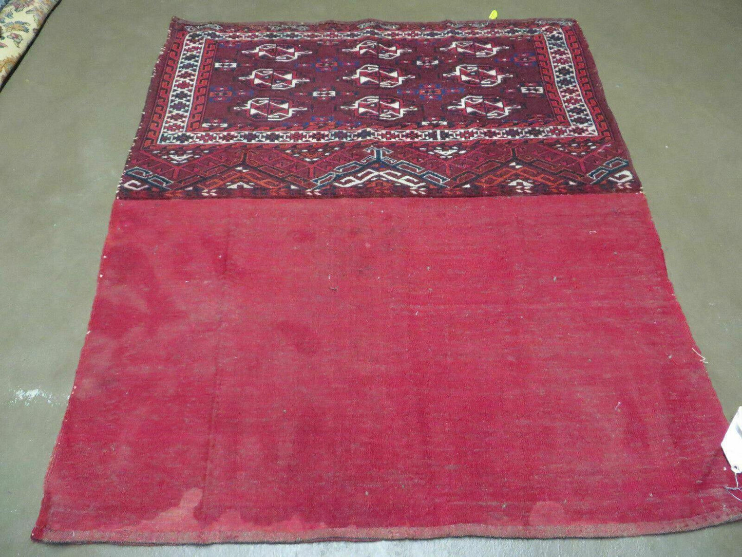 2.5' X 4' Antique Handmade Bokhara Turkoman Yamud Wool Rug Kilim Backing NICE