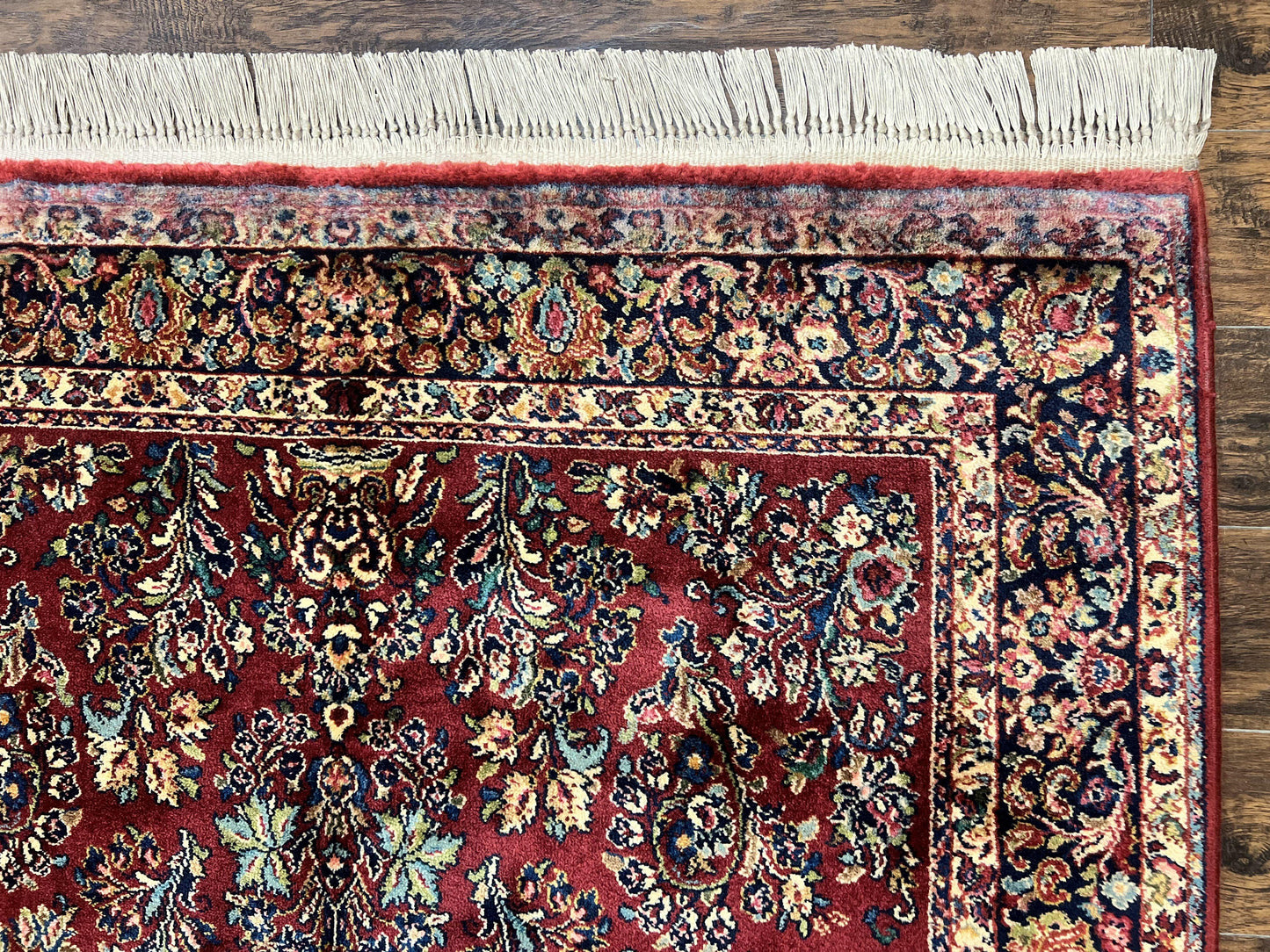 Karastan Rug 5.9 x 9 Red Sarouk #785, Wool Karastan Carpet, Original 700 Series, Vintage Karastan Oriental Rug Discontinued