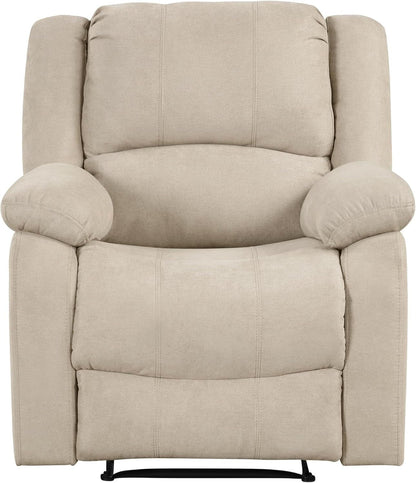 Oatmeal Wall Hugger Manual Recliner Chair For Living Room