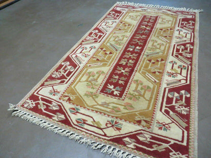 4' X 6' Vintage Handmade Knotted Turkish Kazak Pattern Wool Rug Carpet Nice