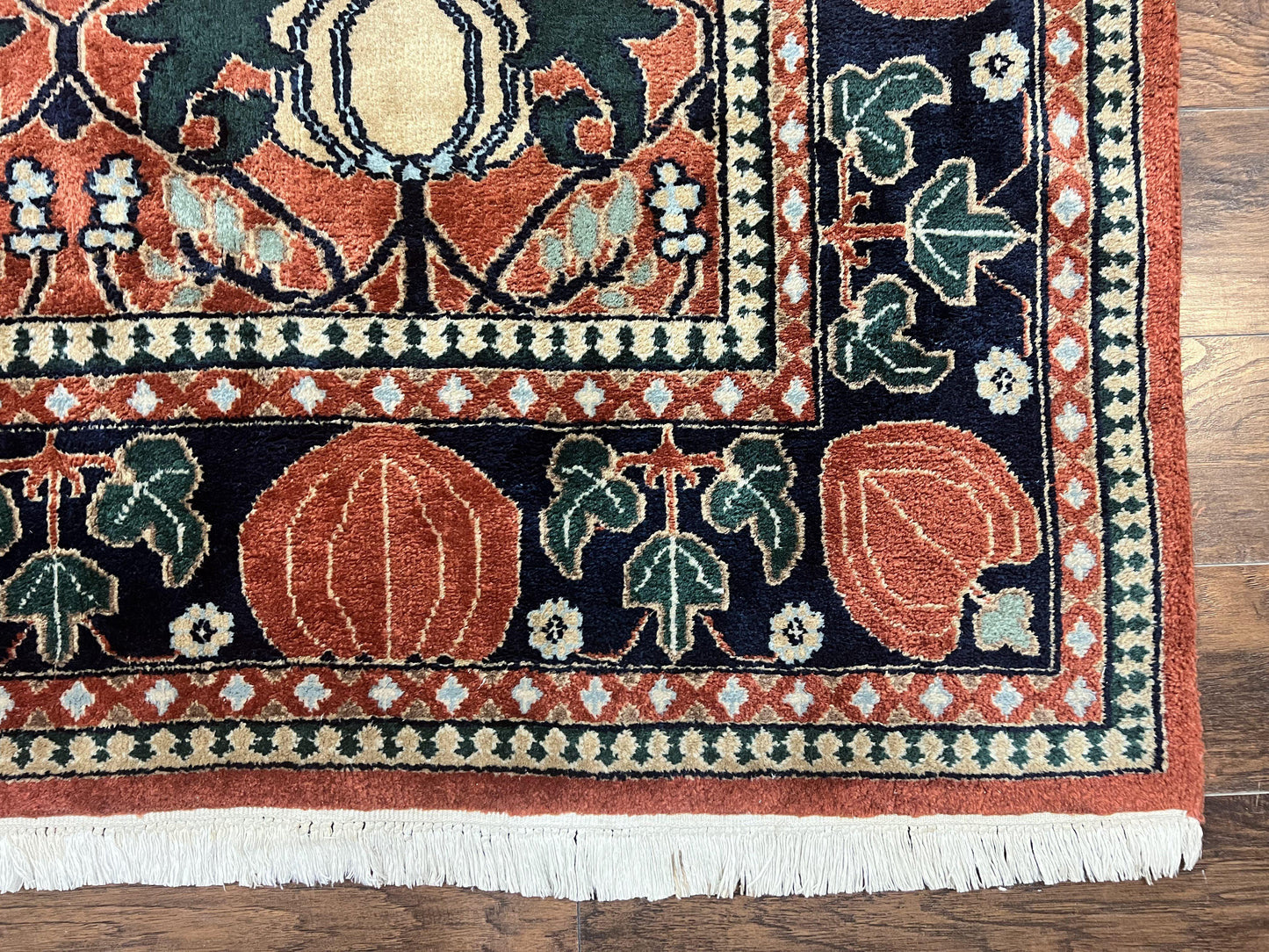 Indo Persian Bidjar Rug 8x10, Red and Black, Handmade Vintage Wool Carpet