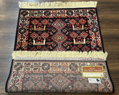 Small Karastan Rug 3x4, Yuruk Collection, Wool, Tribal, Geometric, Navy Blue