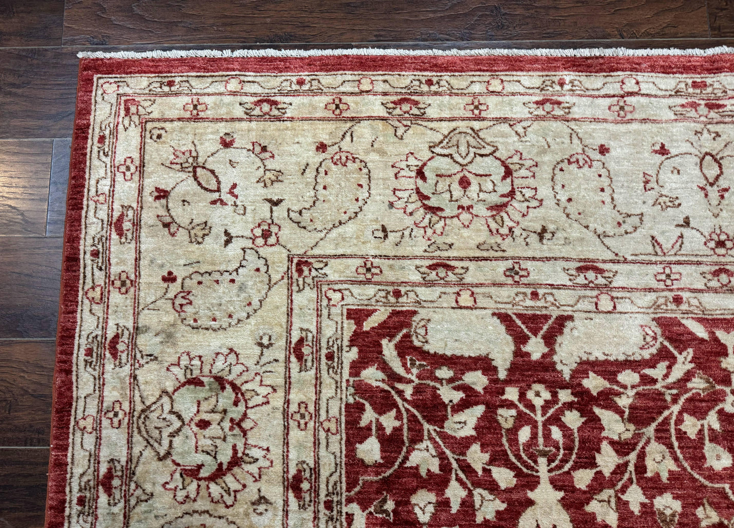 Pakistani Chobi Rug 8x10, Red, Handmade