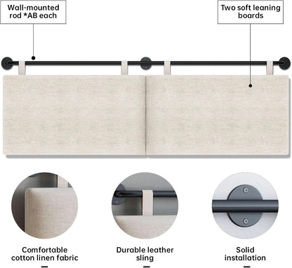 Adjustable Wall Mounted Queen Size Headboard with Tufting