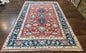 Turkish Flatweave Rug 6x9, Heriz Design, Red and Blue