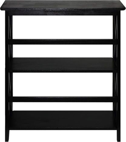 Three Shelf Solid Wood Bookcase For Living Room Storage