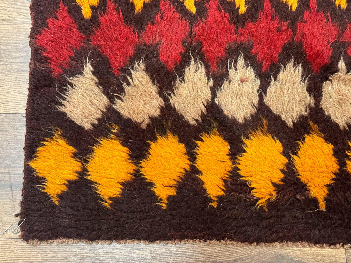Shaggy Balouch Rug 3x4, Tribal Rug, Afghan Rug, Brown, Multicolor