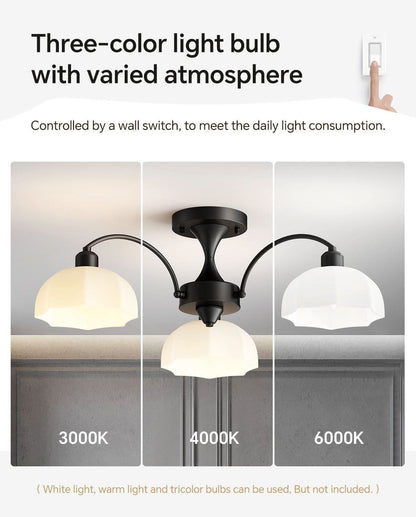 Milk Glass Sputnik Chandelier Adjustable Height Dimmable