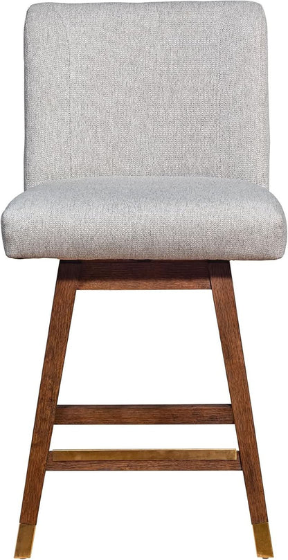Basila 26 Inch Seat Height Swivel Bar Stool Taupe Fabric