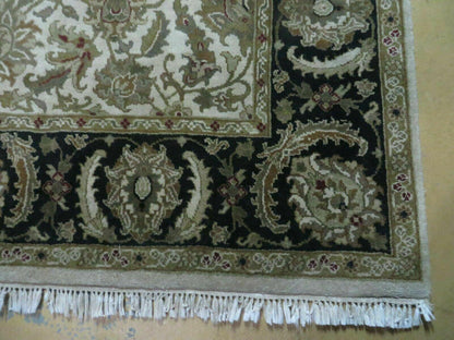 6' X 9' Vintage Handmade India Top Quality Jaipur Floral Oriental Tea Wash Nice