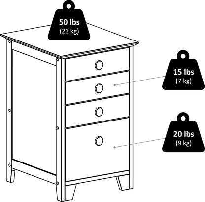 Studio File Cabinet Honey Finish With Three Drawers