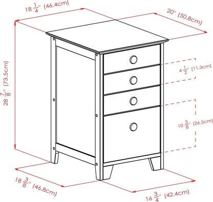 Studio File Cabinet Honey Finish With Three Drawers