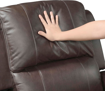 Manual Double Recliner Sofa Brown Leather Match Wall Hugger
