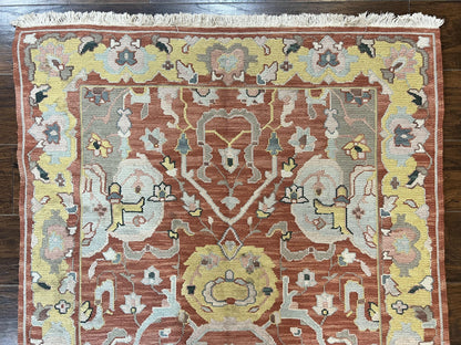 Turkish Flatweave Kilim Rug 4x6, Geometric Wool Handmade Carpet, Vintage