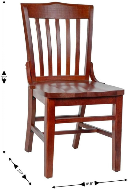 Hercules Mahogany Schoolhouse Dining Chair For Restaurants