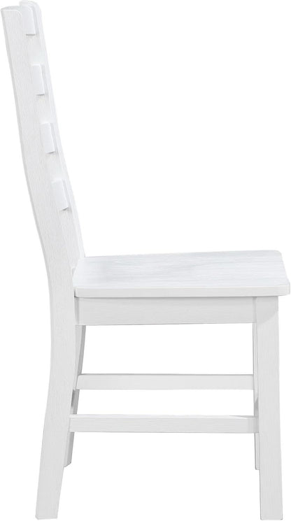 White Farmhouse Dining Chairs Set of 2 With Footrest