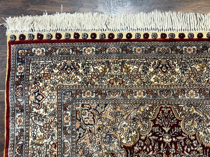 Sino Persian Silk Rug 3x5, Super Fine 440 KPSI, Floral Medallion, Handmade