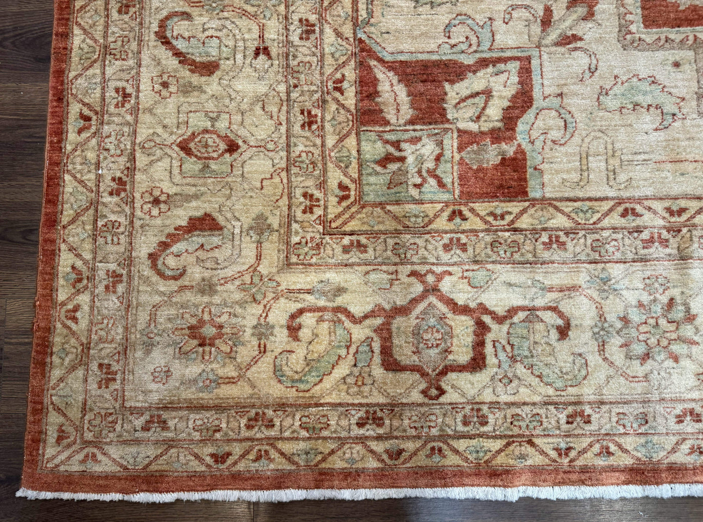 Turkish Heriz Serapi Rug 9x13, Geometric Medallion