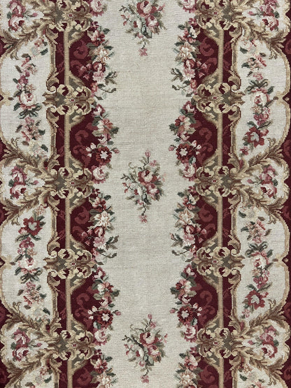 Needlepoint Runner Rug 2.5 x 10.7, Tan Runner Rug, Flatweave Runner, Aubusson European Design, Needlepoint Rug, Long Runner, Hallway Rug
