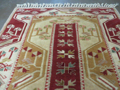 4' X 6' Vintage Handmade Knotted Turkish Kazak Pattern Wool Rug Carpet Nice