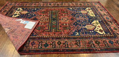 Persian Tribal Heriz Design Rug 6x9, Pottery Barn Rug, Hand Knotted Wool Vintage Rug