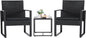 Black Cushioned Outdoor All Weather Patio Conversation Set