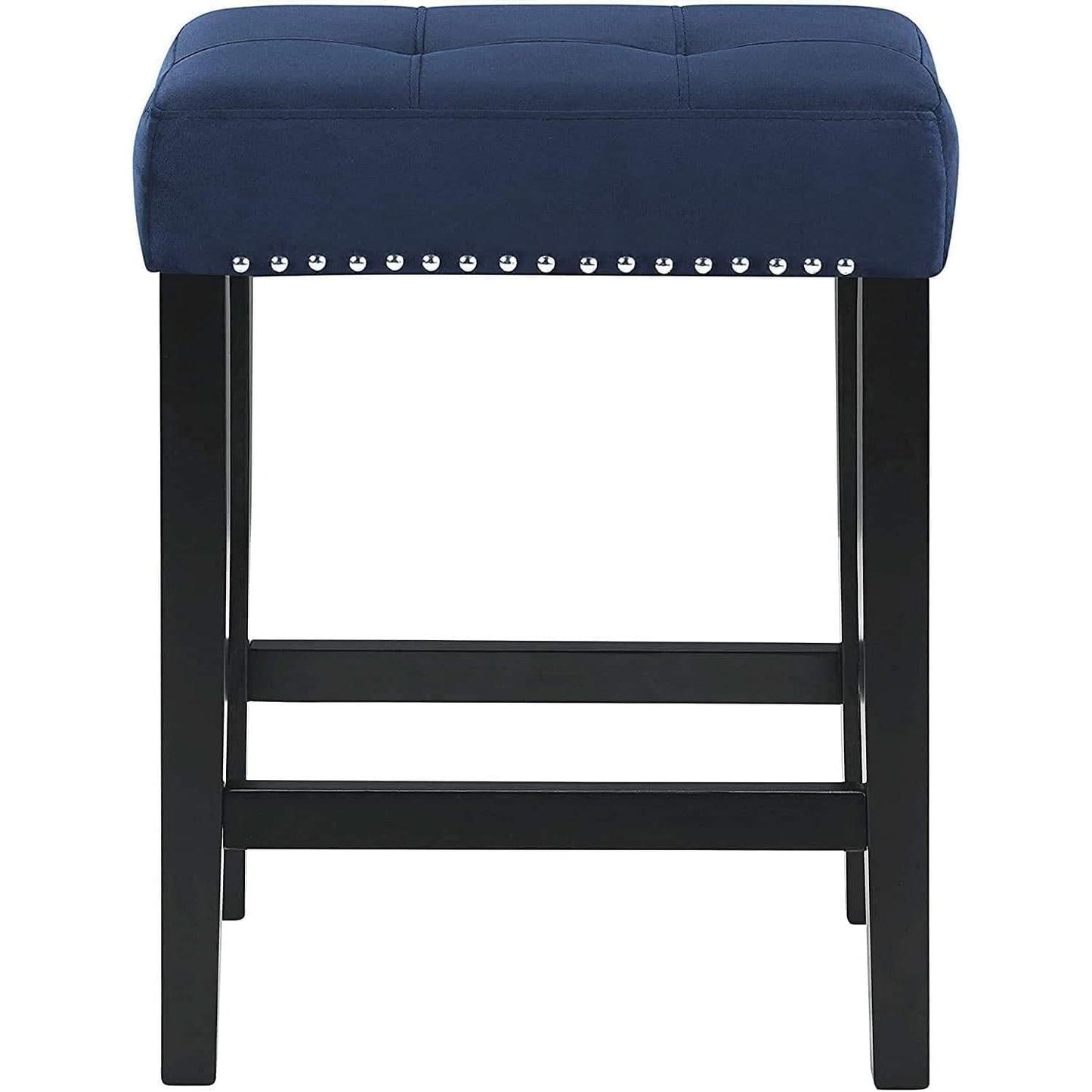 Blue Velvet Bar Table Set With 3 Stools Faux Marble Top