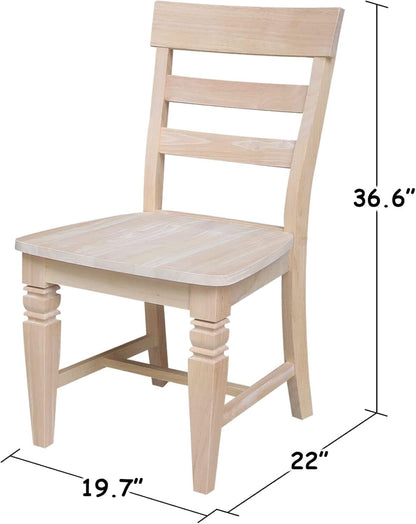 Two Java Dining Chairs Unfinished Parawood 225 Lb Capacity