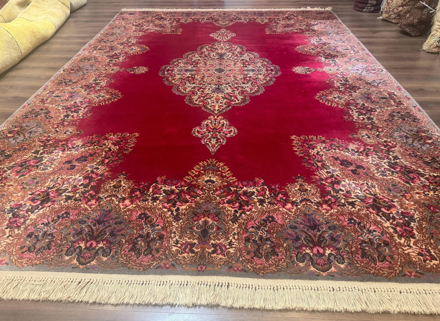 Karastan Rug 8.8 x12 Red Kirman #762, Original 700 Series, Vintage Karastan Carpet, Discontinued Karastan Rug, Karastan Wool Area Rug
