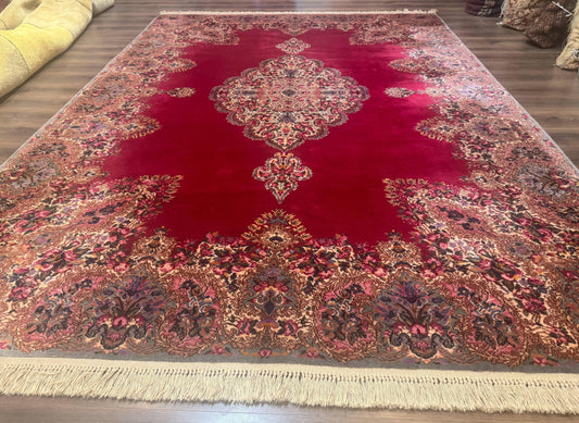 Karastan Rug 8.8 x12 Red Kirman #762, Original 700 Series, Vintage Karastan Carpet, Discontinued Karastan Rug, Karastan Wool Area Rug