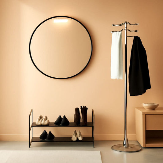 Round Rubber Wall Mirror 37 Inch Diameter With Protective Rubber Frame