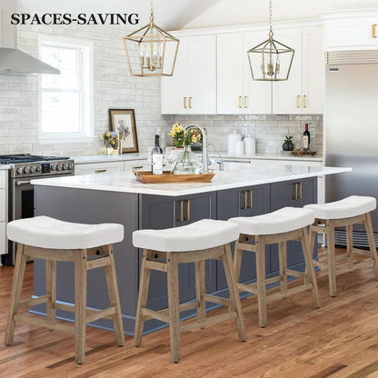 Comfortable Saddle Seat Bar Stools Set of Six
